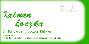 kalman loczka business card